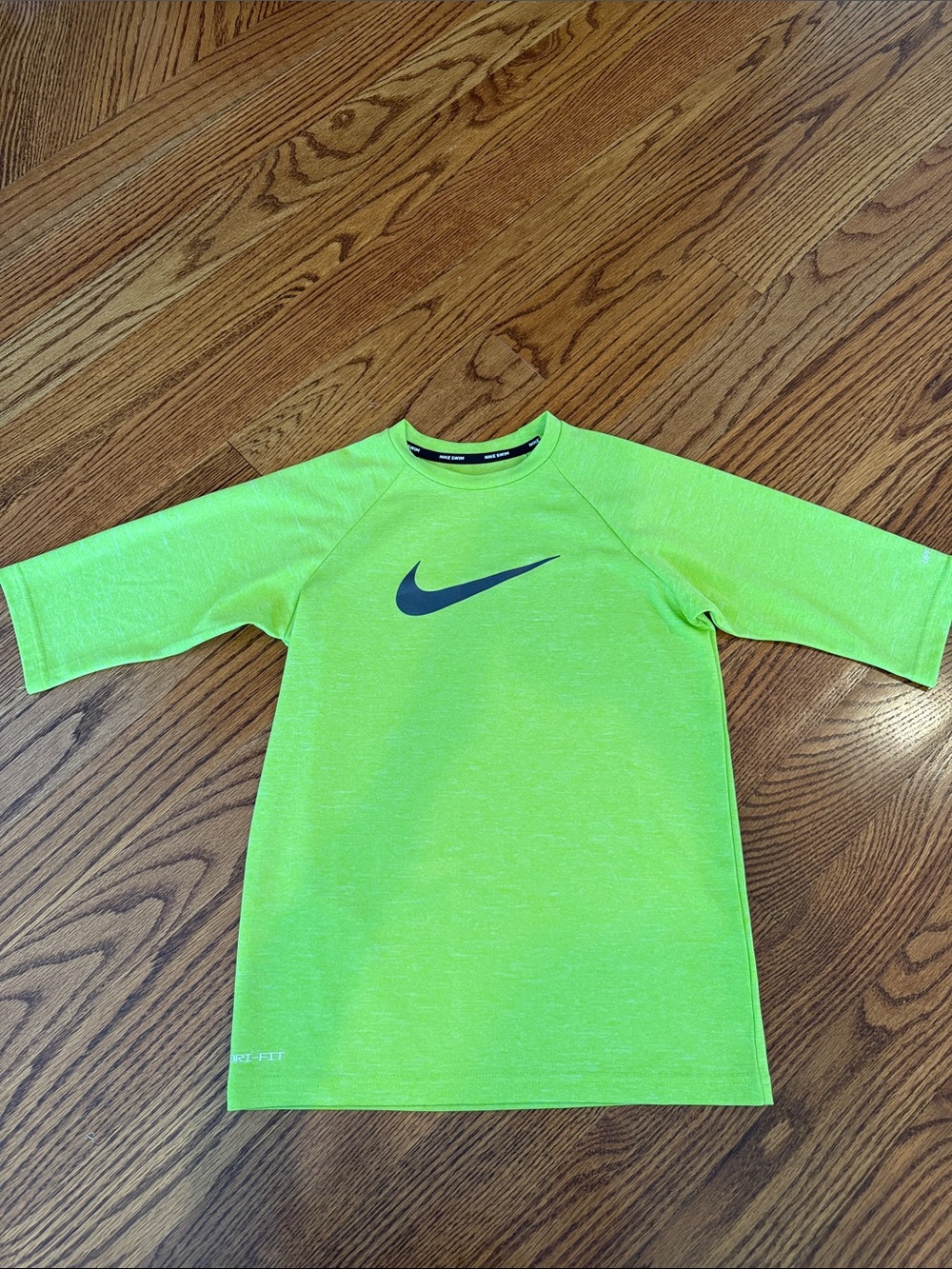 Nike Kids Neon Lime Swim Rashguard